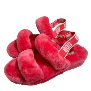 UGG Women's Fluffy Red Sandals
